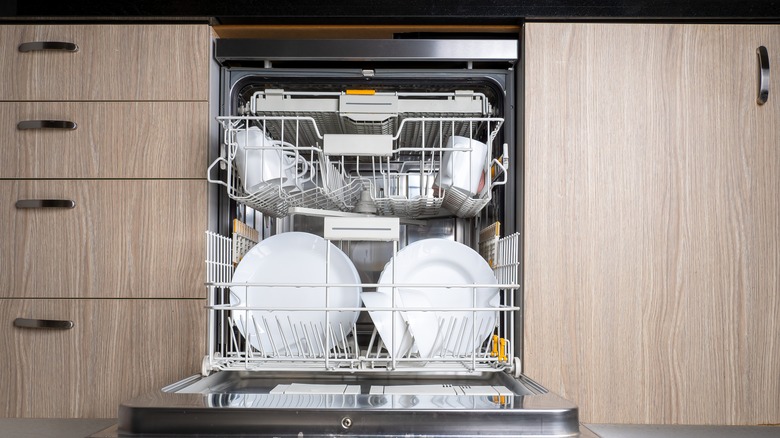 integrated dishwasher in an island