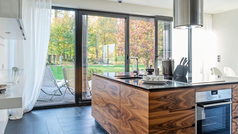 wooden kitchen island