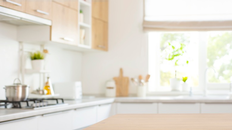 natural light pouring into bright kitchen