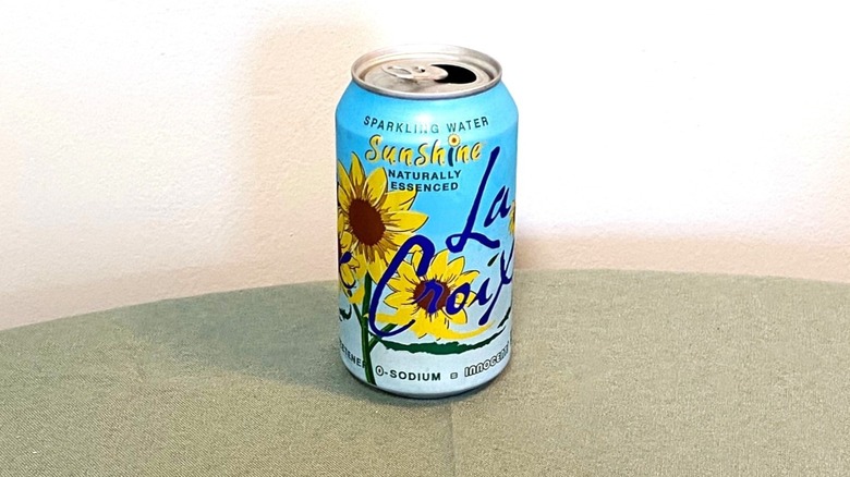 Sunshine La Croix water on a table