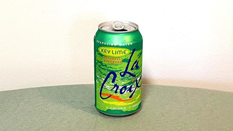 a can of Key Lime La Croix on a table