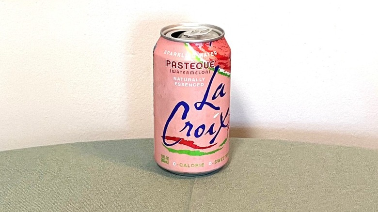 a can of Pasteque La Croix on a table