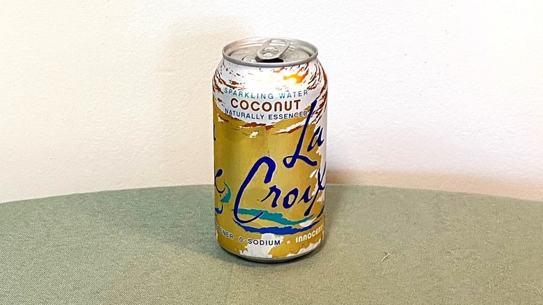 a can of coconut La Croix water sitting on a table