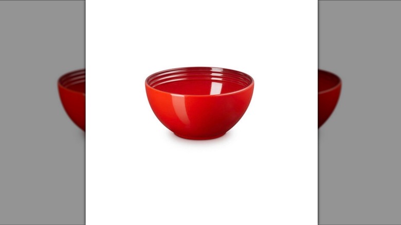A shiny red bowl