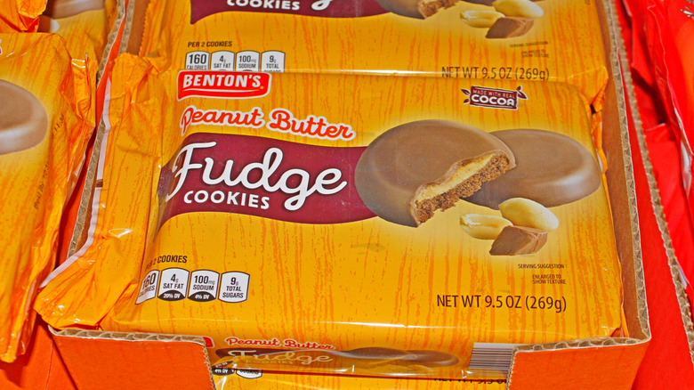 Benton's peanut butter fudge cookies on shelf