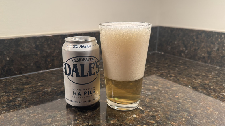 Designated Dale's American NA Pils on counter