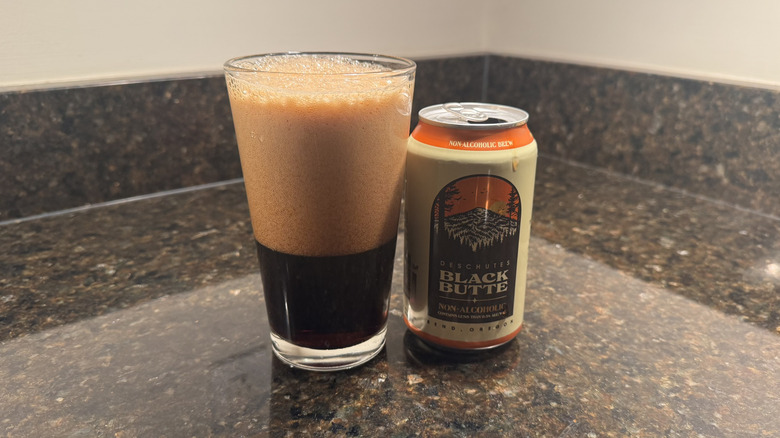 Deschutes Black Butte NA beer on counter