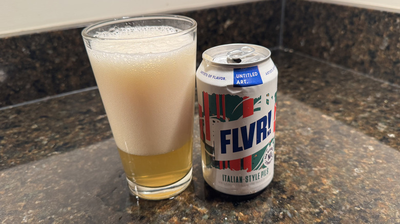 Untitled Art FLVR! Italian-style Pils on counter
