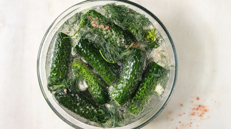 jar of pickles viewed from above