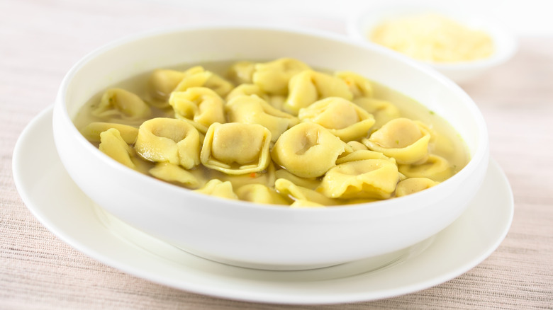 A bowl of tortellini en brodo