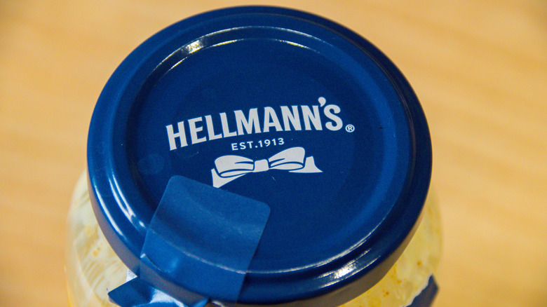 Close-up of Hellman's Mayo bottlecap