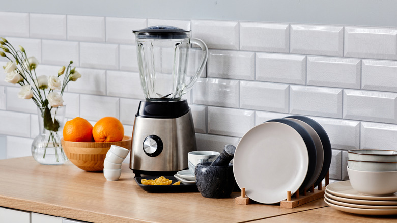Blender on a kitchen counter