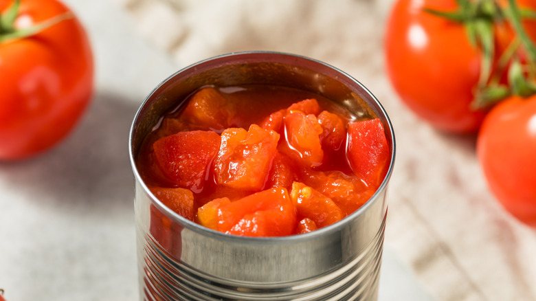 Open can of diced tomatoes