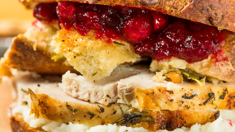 Grilled cheese with cranberry sauce