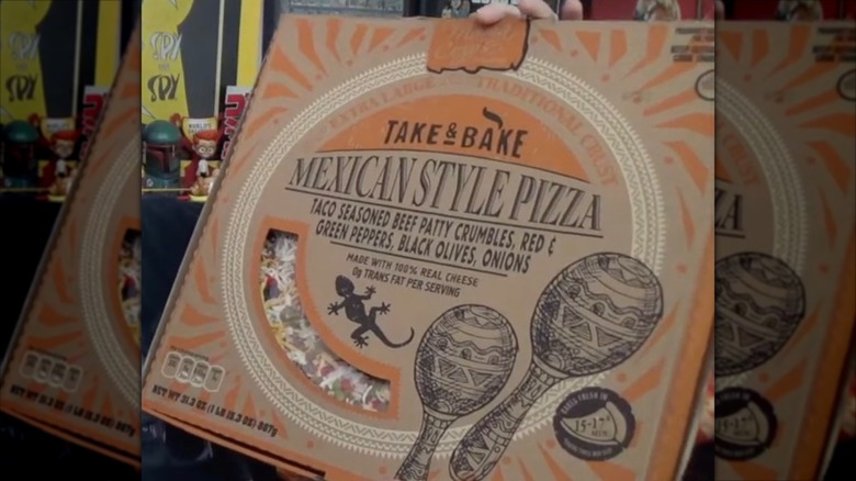 angled view of Take & Bake Mexican Style Pizza