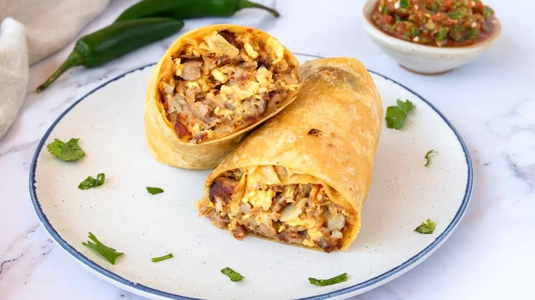 Corner Cottage breakfast burrito on plate