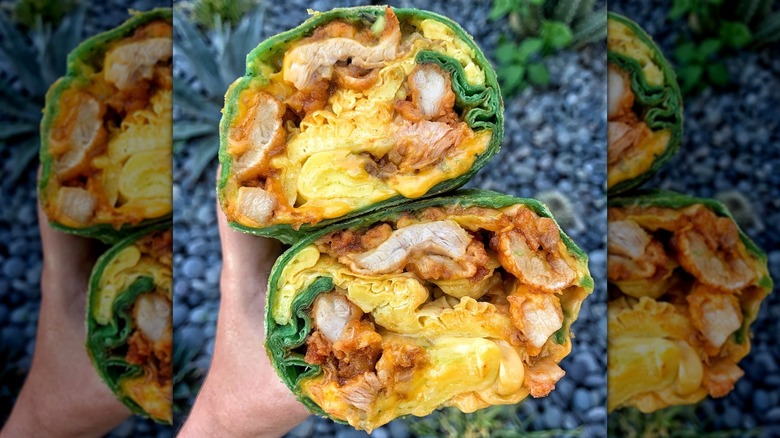 A breakfast burrito with truffle guacamole from Tu Madre.