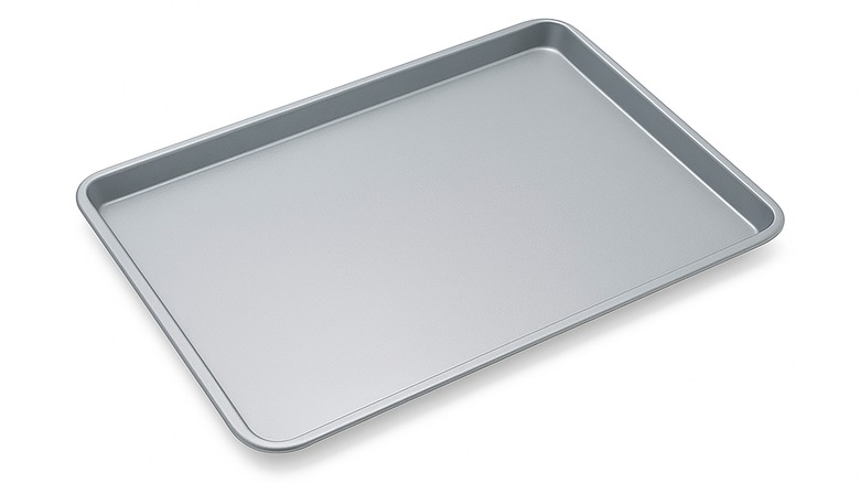 metal sheet pans white background