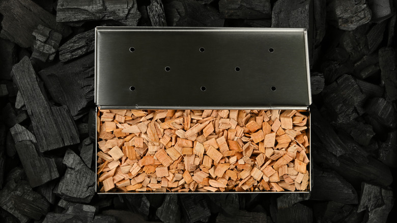 smoker box with wood chips