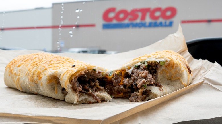 Bulgogi bake in front of Costco sign