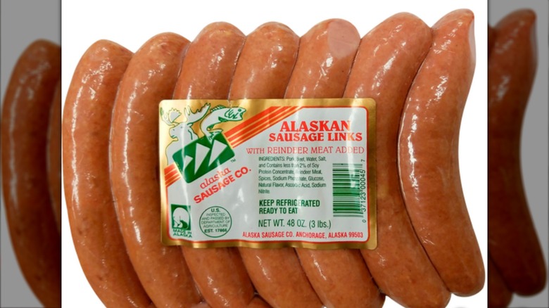 Alaskan Sausage Links with Reindeer Meat in packaging