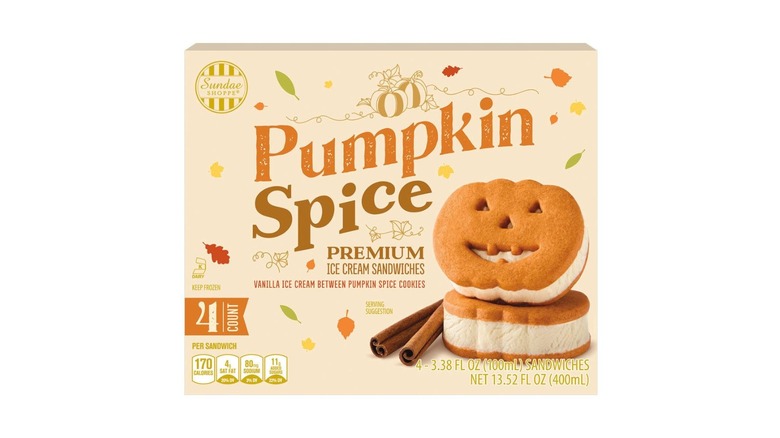 box of pumpkin spice premium sandwiches