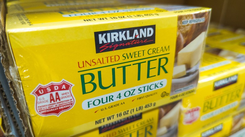 A pack of Kirkland Signature butter