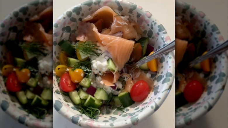 Cottage cheese and lox bowl