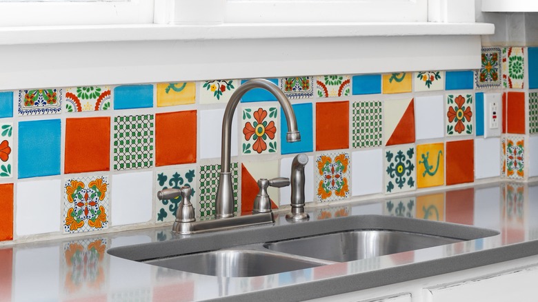 Colorful kitchen backsplash