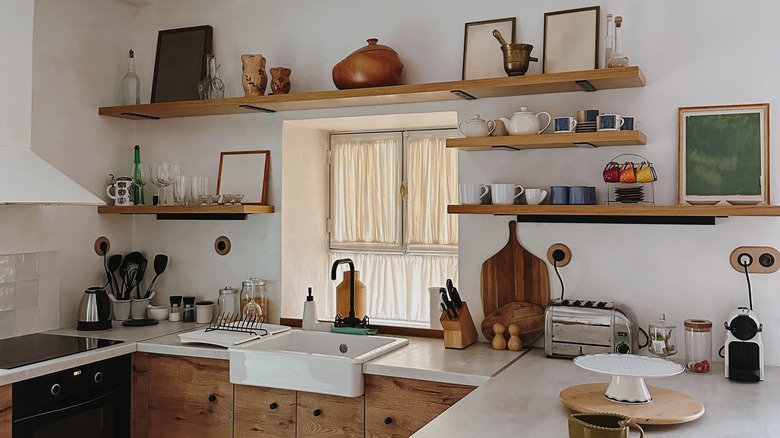 Kitchen with open shelving