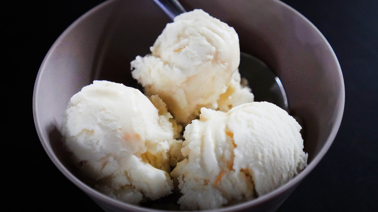 Vanilla ice cream in a bowl