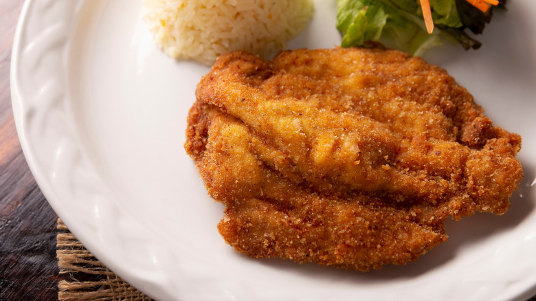 Chicken Milanese on a plate