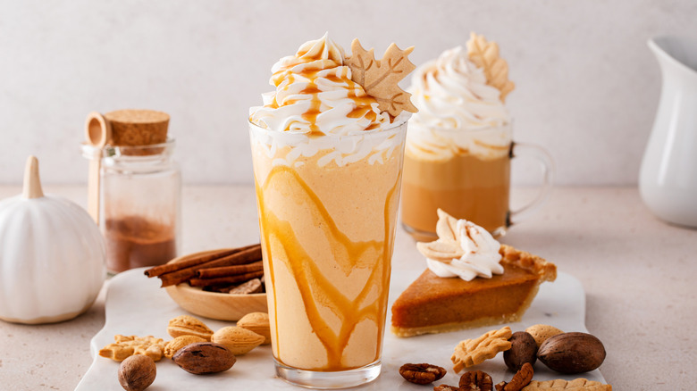 Pumpkin pie milkshake with seasonal items