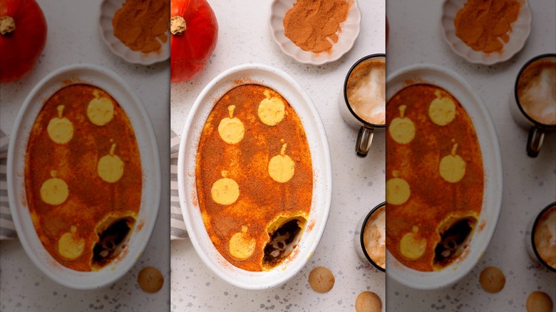 Dish of pumpkin tiramisu