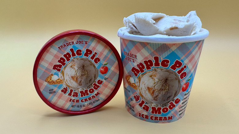 Apple Pie à la Mode Ice Cream on a yellow background