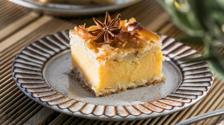 A Greek dessert garnishes with star anise