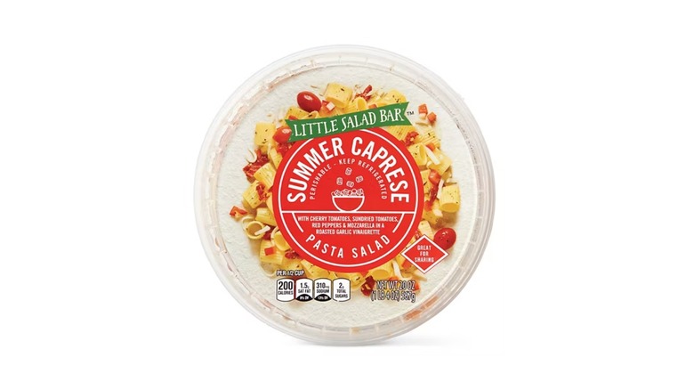 A premade Caprese pasta salad