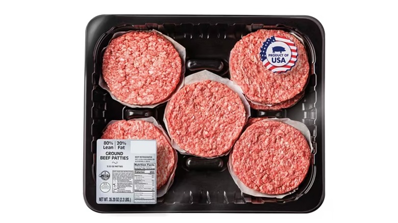 Package of pre-shaped hamburger patties