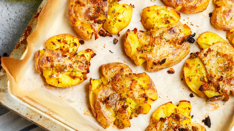 Roasted smashed potatoes