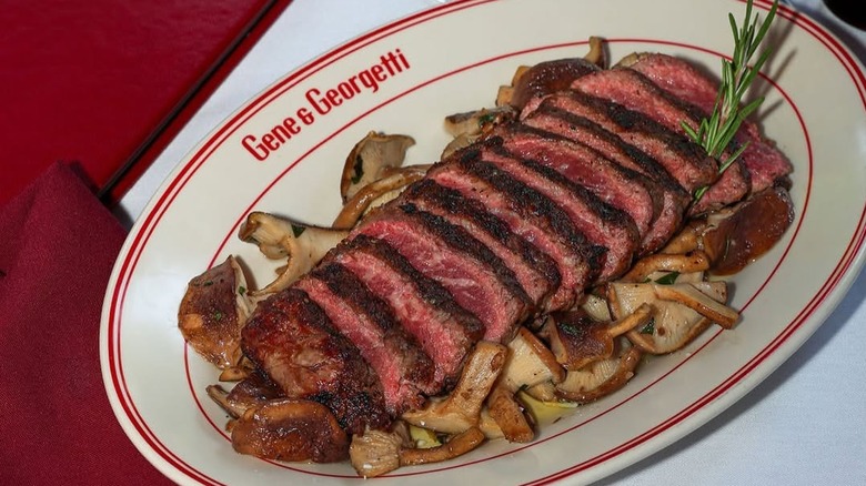 Sliced steak at Gene and Georgetti's in Chicago