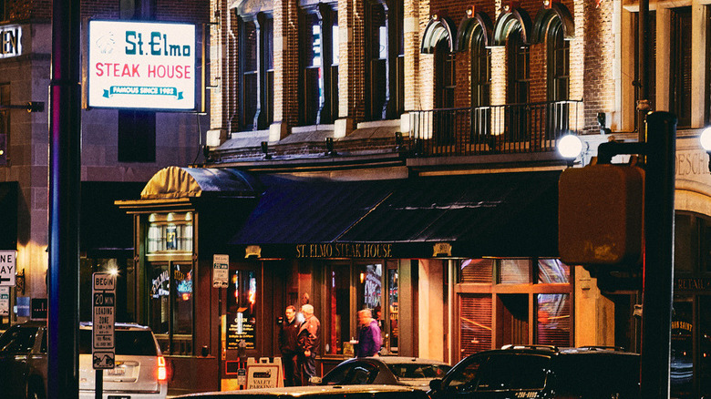 Exterior of St. Elmo Steakhouse in Indianapolis, Indiana