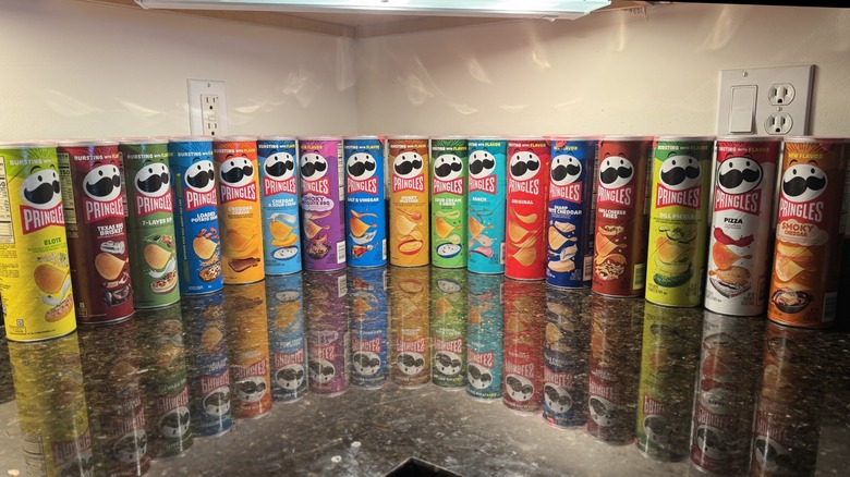 Pringles cans on countertop