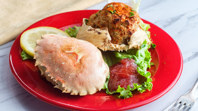 Stuffed crab with fried mixture