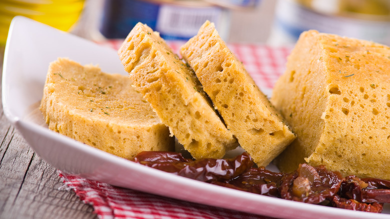 Fish meatloaf cut in slices