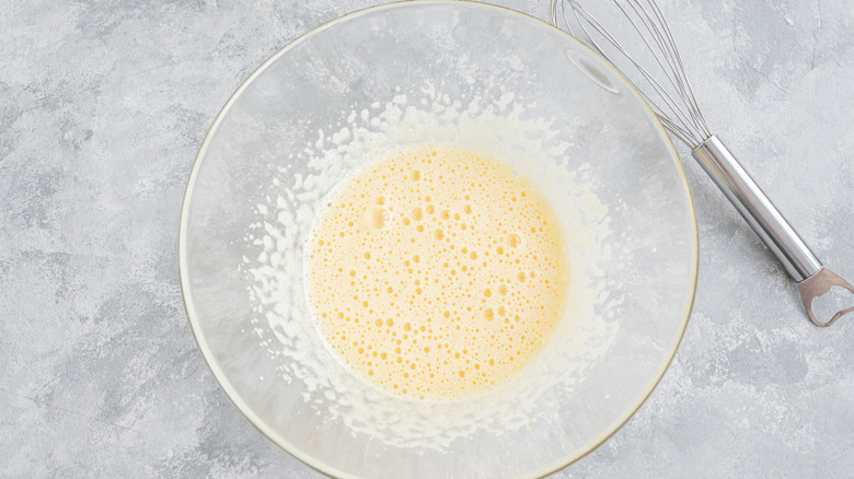 Bowl of French toast custard