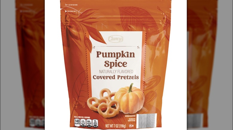 Bag of Clancy's Pumpkin Spice Covered Pretzels