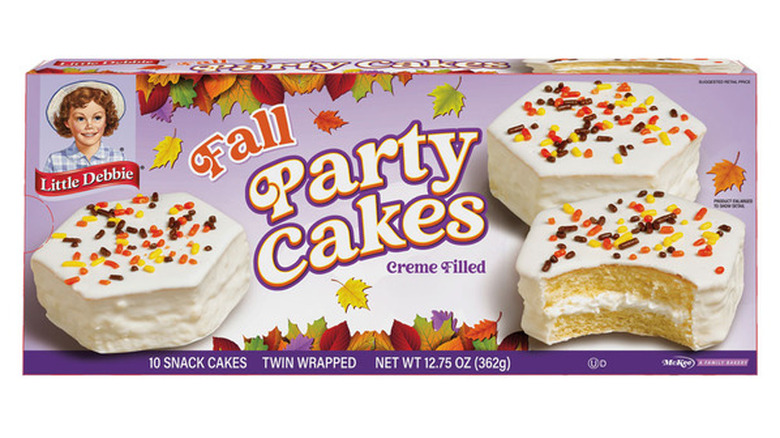 Rectangular box of Little Debbie Fall Party Cakes