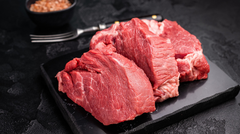 Boneless beef shank on a table