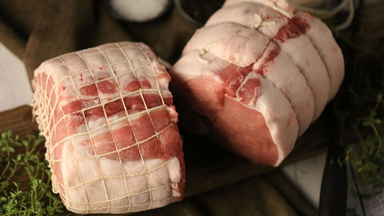 Whole pork loin with webbing