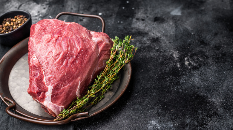 Wild boar meat with herbs
